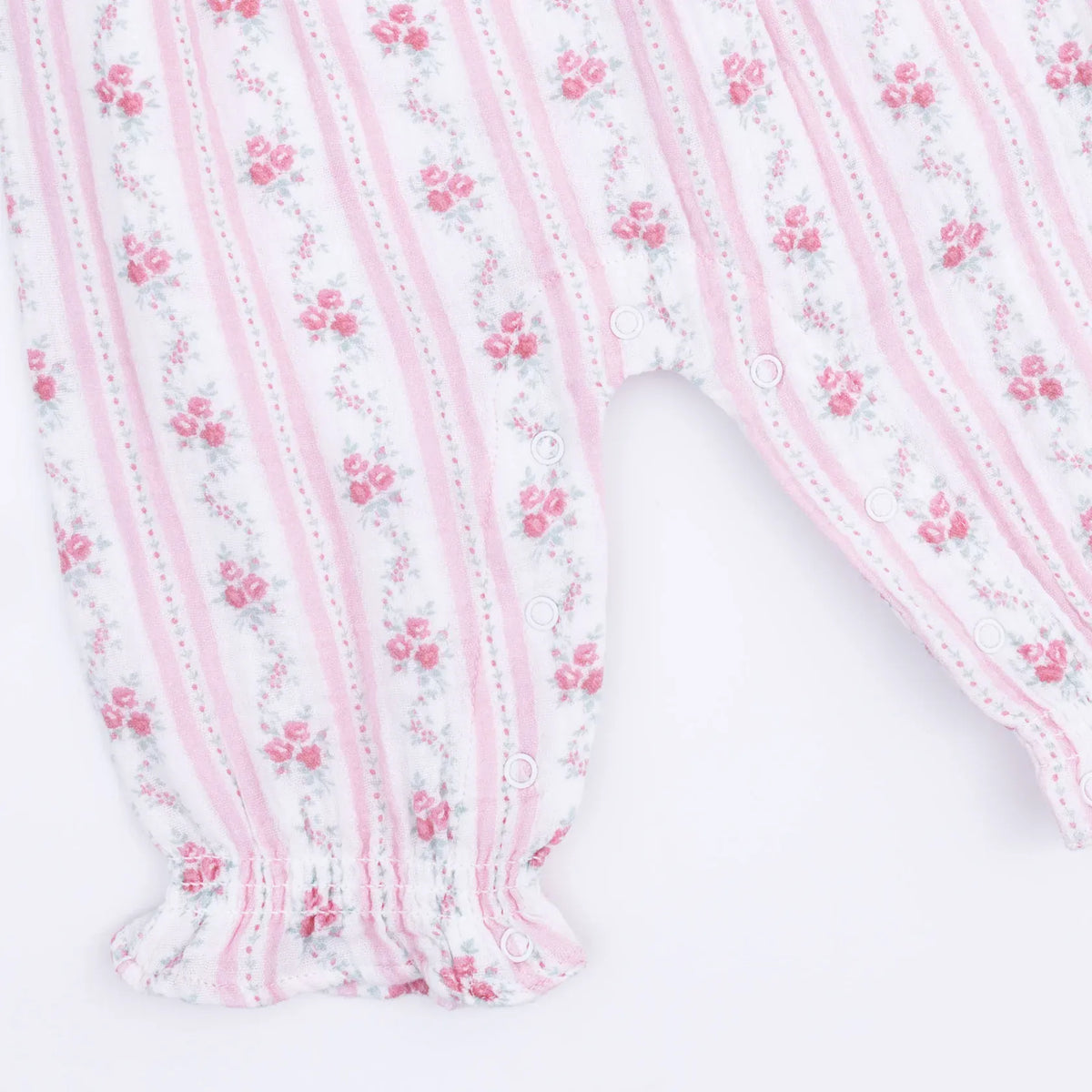 Winding Roses Stripe Ruffly Strap Overall