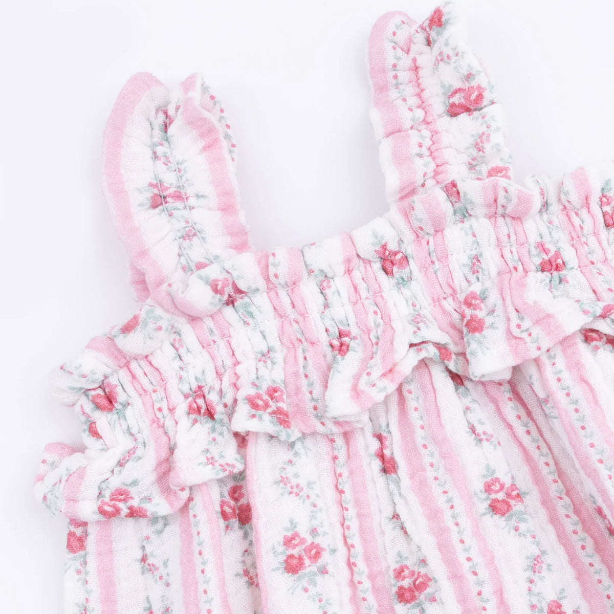Winding Roses Stripe Ruffly Strap Bubble
