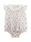 Lulu Bebe Lulu Bebe Bows Print Gigi Ruffle Collar Bubble - Little Miss Muffin Children & Home