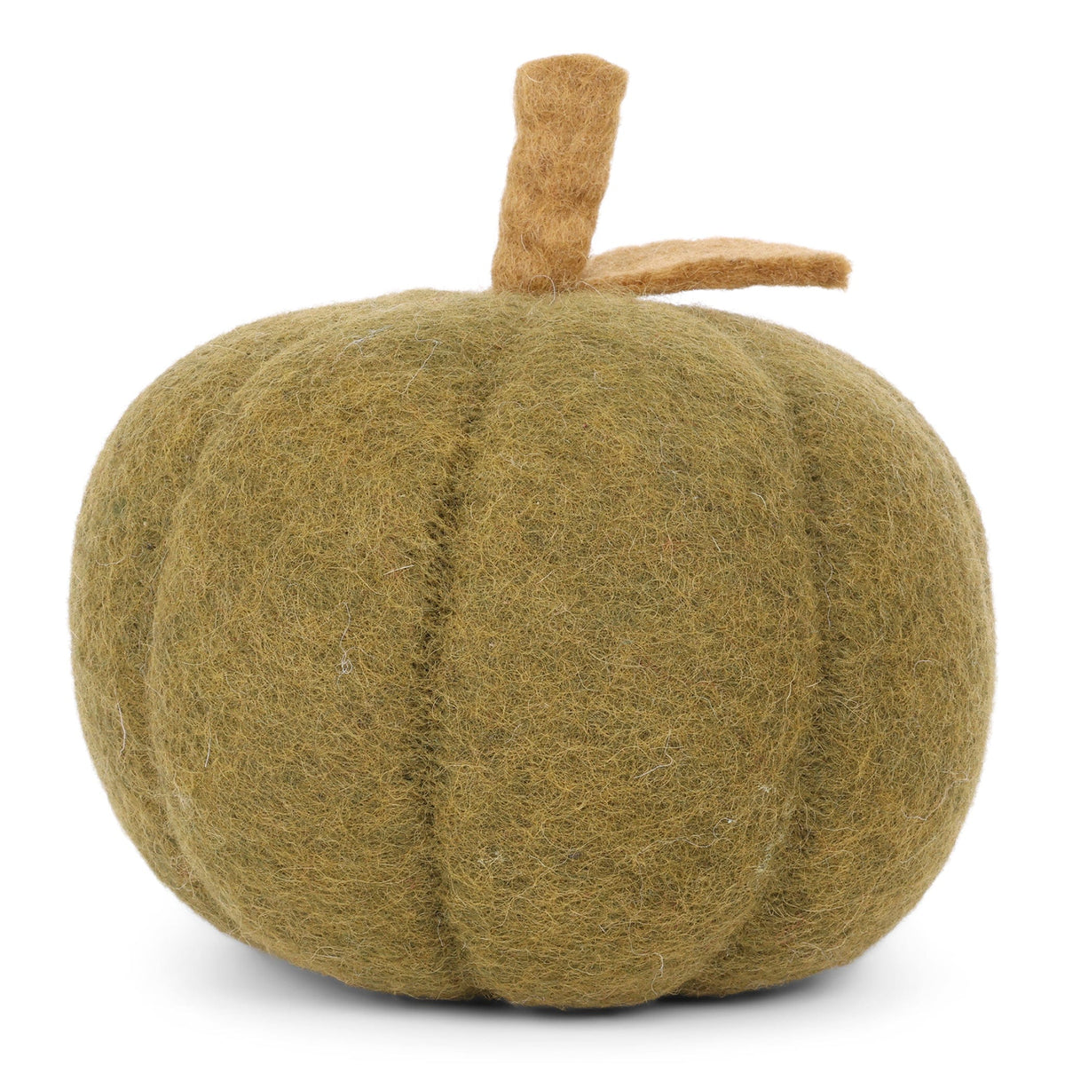 green felt pumpkin decor