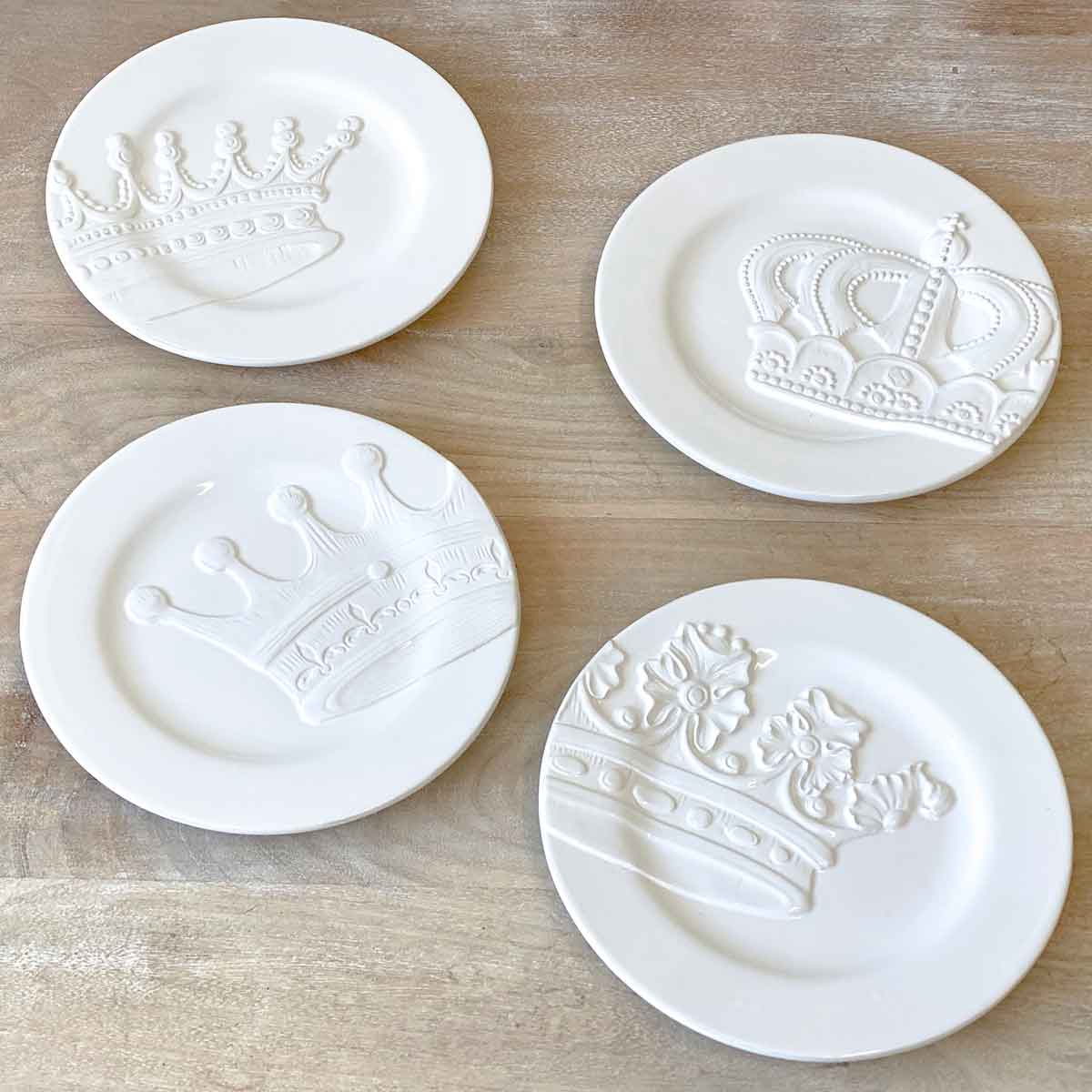 The Royal Standard The Royal Standard Royal Crown Embossed Plates (set of 4) - Little Miss Muffin Children & Home