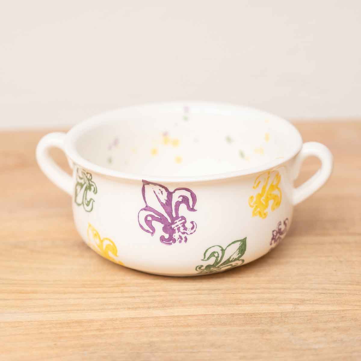 The Royal Standard The Royal Standard Watercolor Fleur Double Handle Bowl - Little Miss Muffin Children & Home