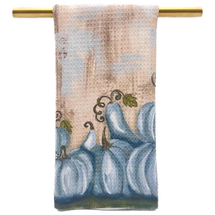 Blue Pumpkins Tea Towel