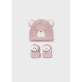 Mayoral Teddy Hat & Socks Set for Baby in Sugar Pink