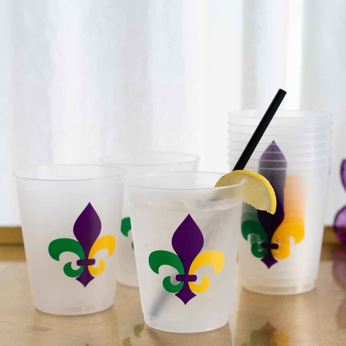 Mardi Gras Fleur Party Cups (Set of 10)