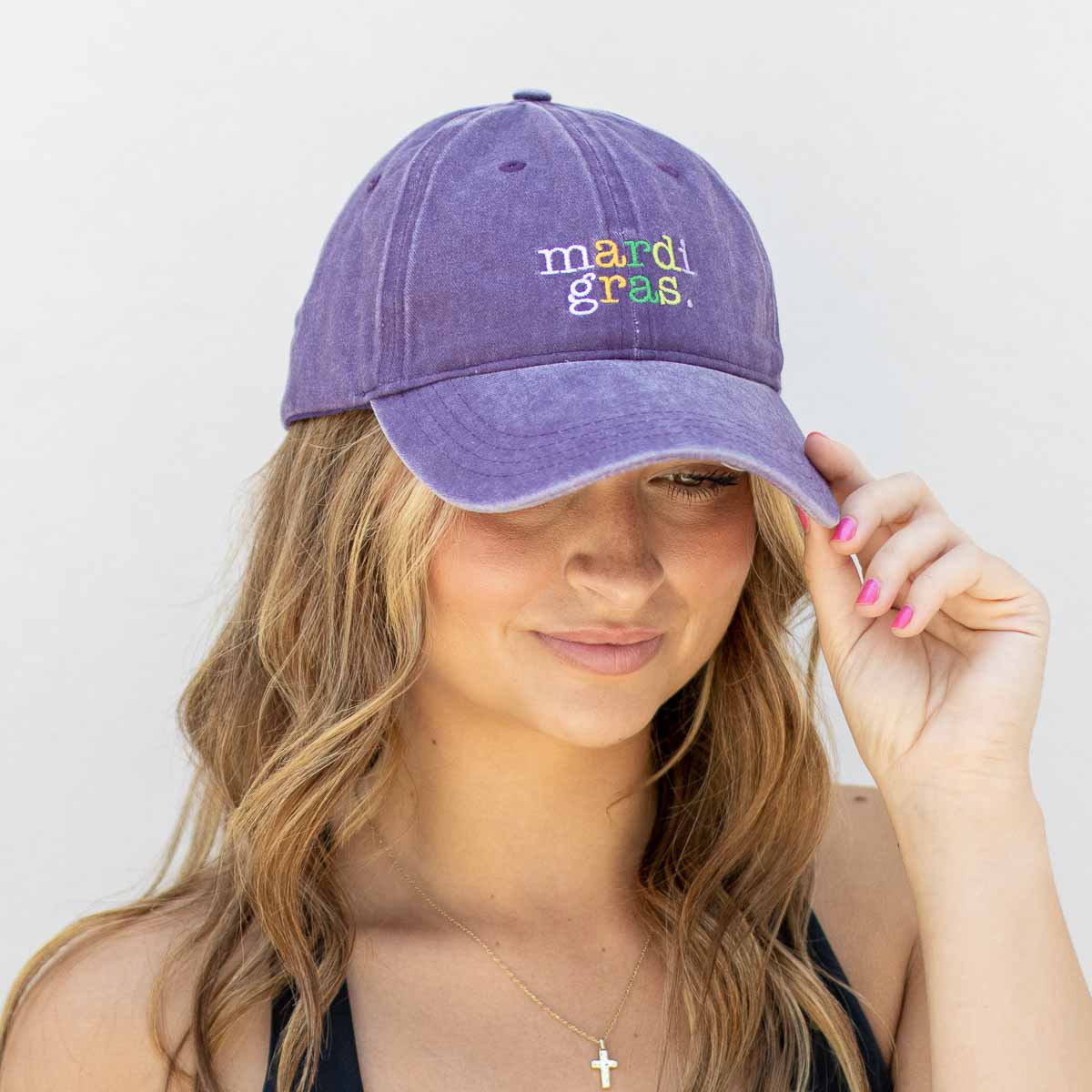 Purple Mardi Gras Baseball Hat