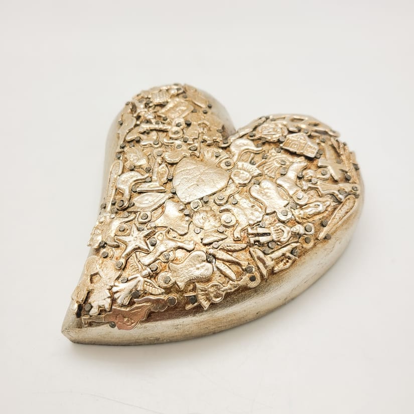 Handmade Gold Milagro Heart