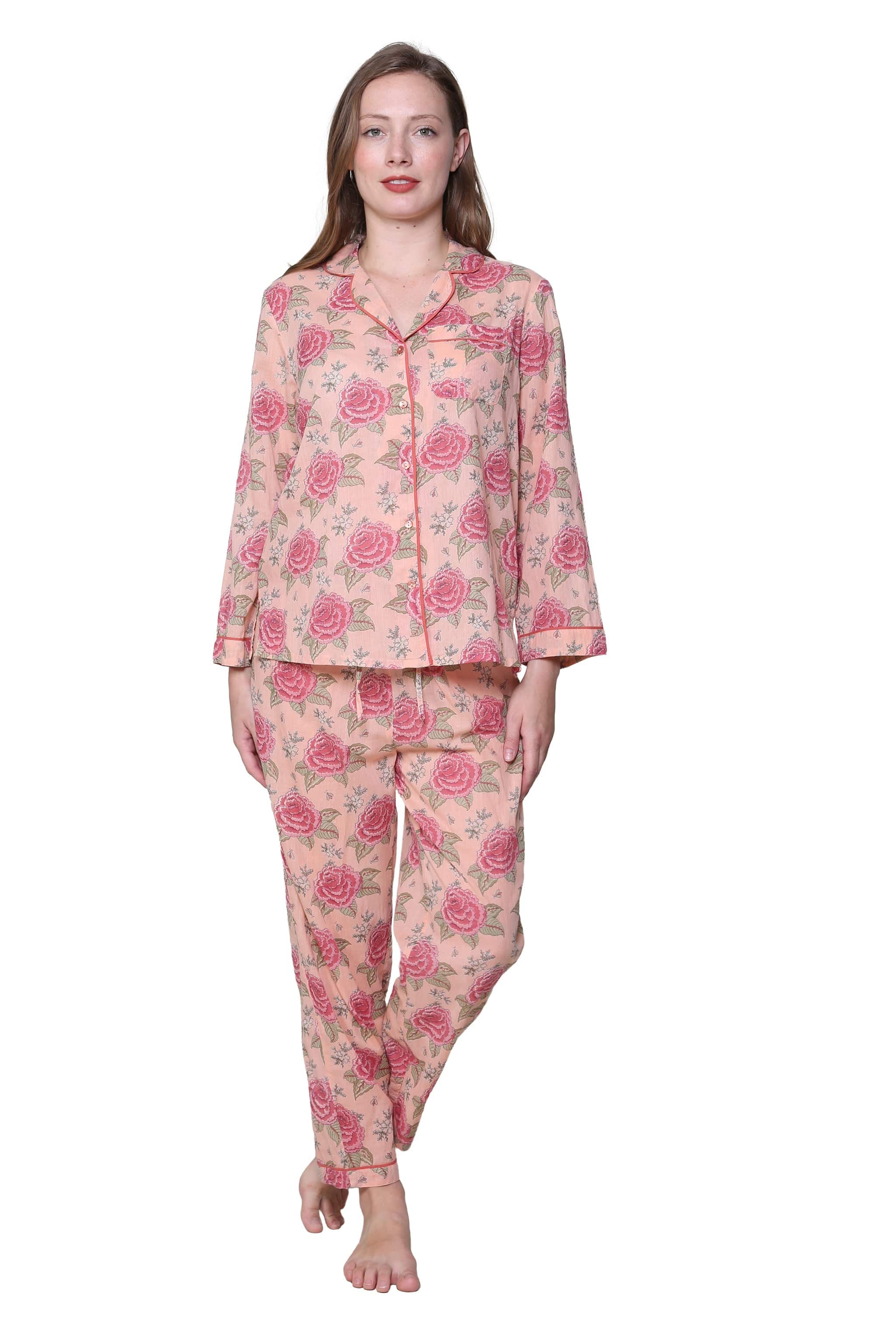 La Cera La Cera Long Sleeve Floral Print Pajamas - Little Miss Muffin Children & Home