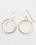 Sosie Designs Gold Diamond Cut Circle Earrings