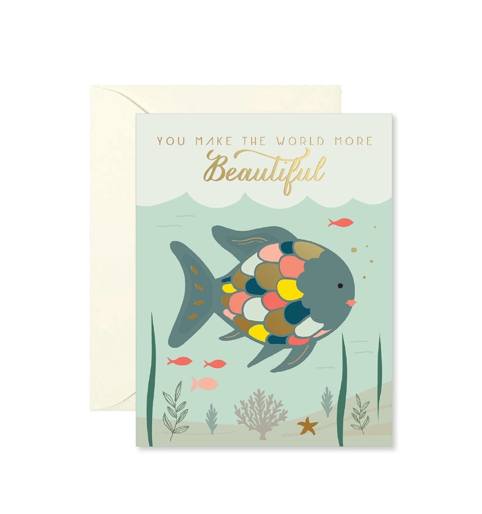 Ginger P Designs Rainbow Fish Encouragement Greeting Card - Little Miss Muffin Children & Home
