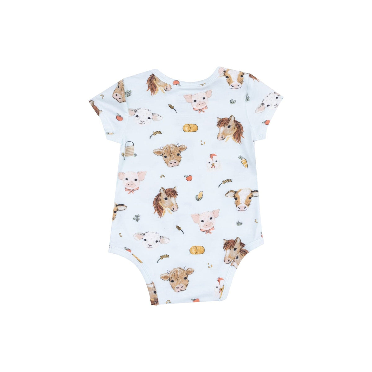 Angel Dear Angel Dear Angel Dear Short Sleeve Bodysuit Vintage Animals Faces Blue - Little Miss Muffin Children & Home