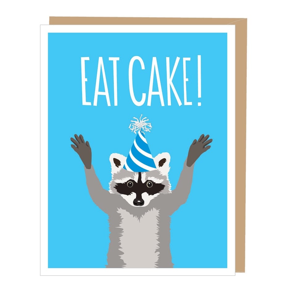 Apartment 2 Cards Apartment 2 Cards Raccoon Eat Cake Birthday Card - Little Miss Muffin Children & Home