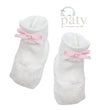 Paty, Inc. Paty Knit White Booties with Color Bow - Little Miss Muffin Children & Home