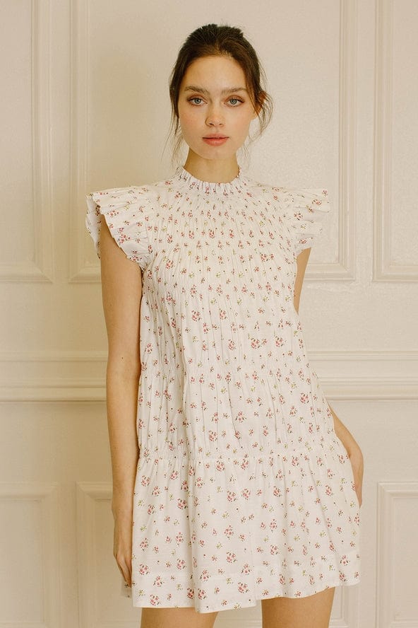 Storia Storia Floral Bouquet Flutter Sleeve Mini Dress - Little Miss Muffin Children & Home