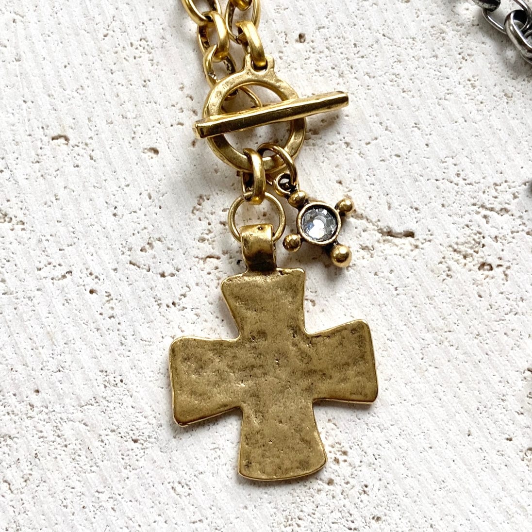 VB&CO Designs Handmade Jewelry Cross Necklace Susan Religious Jewelry Crystal Gold Jewelry, Gold 20” - Little Miss Muffin Children & Home