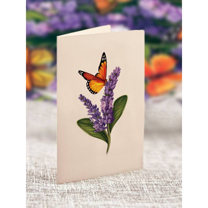 FreshCut Paper Mini Lavender & Butterflies Pop-up Greeting Card - Little Miss Muffin Children & Home
