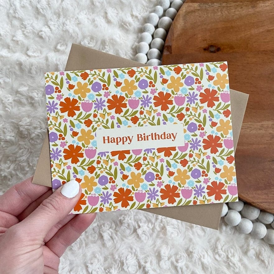Big Moods Big Moods "Happy Birthday" Floral Greeting Card - Little Miss Muffin Children & Home