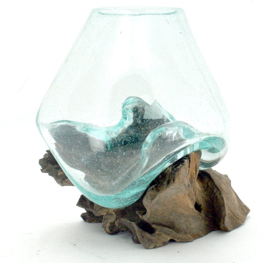 Contrast Inc Contrast Inc Mini Driftwood Teak & Blown Glass Bowl - Little Miss Muffin Children & Home