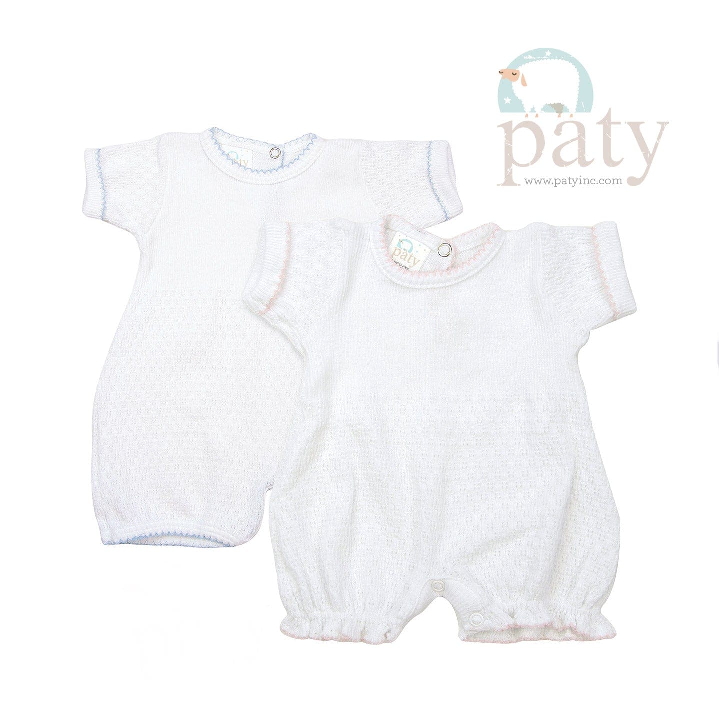 Paty, Inc. Paty Short Sleeve Cuffed White Bubble with White Trim - Little Miss Muffin Children & Home