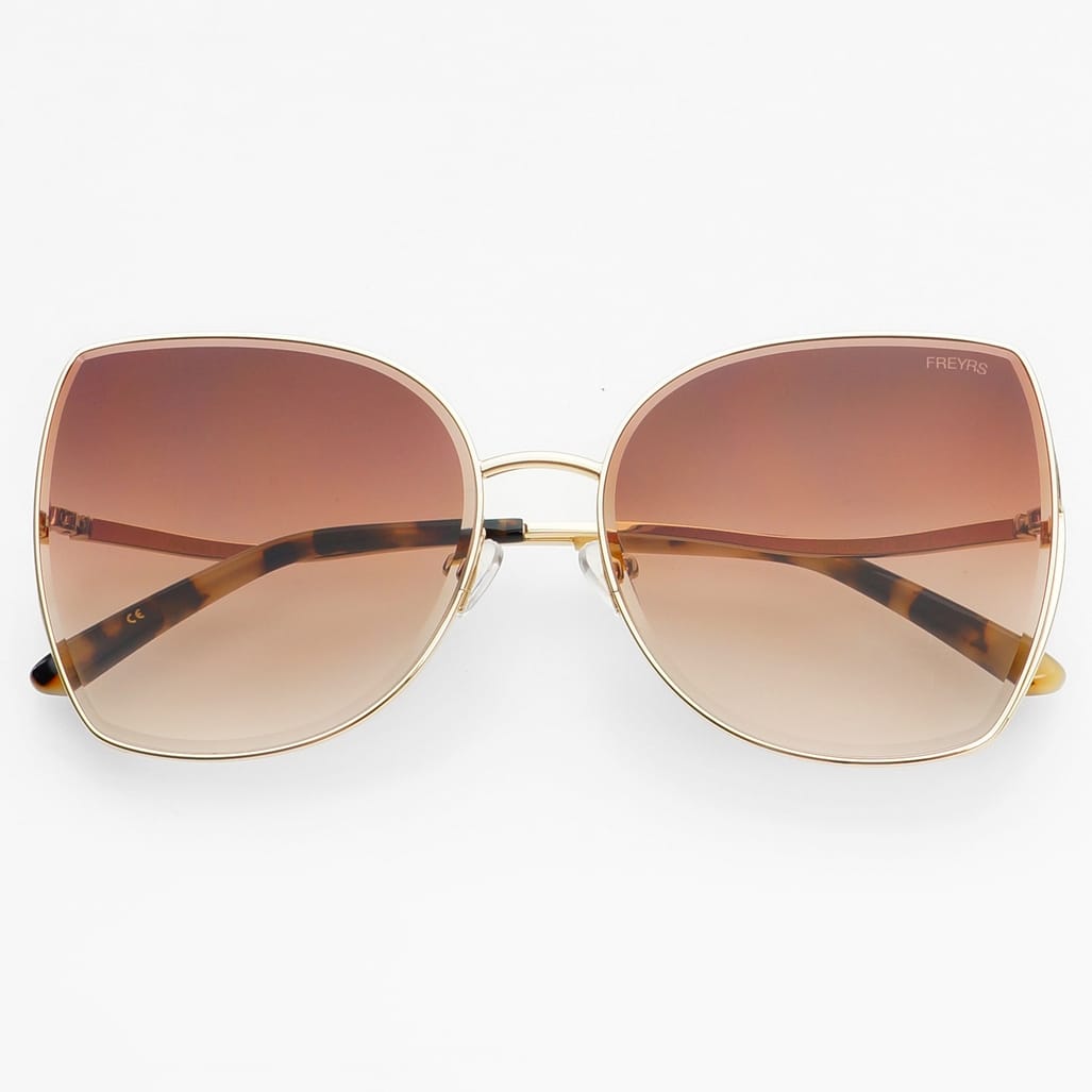 Margot Oversized Womens Sunglasses Gold/Brown