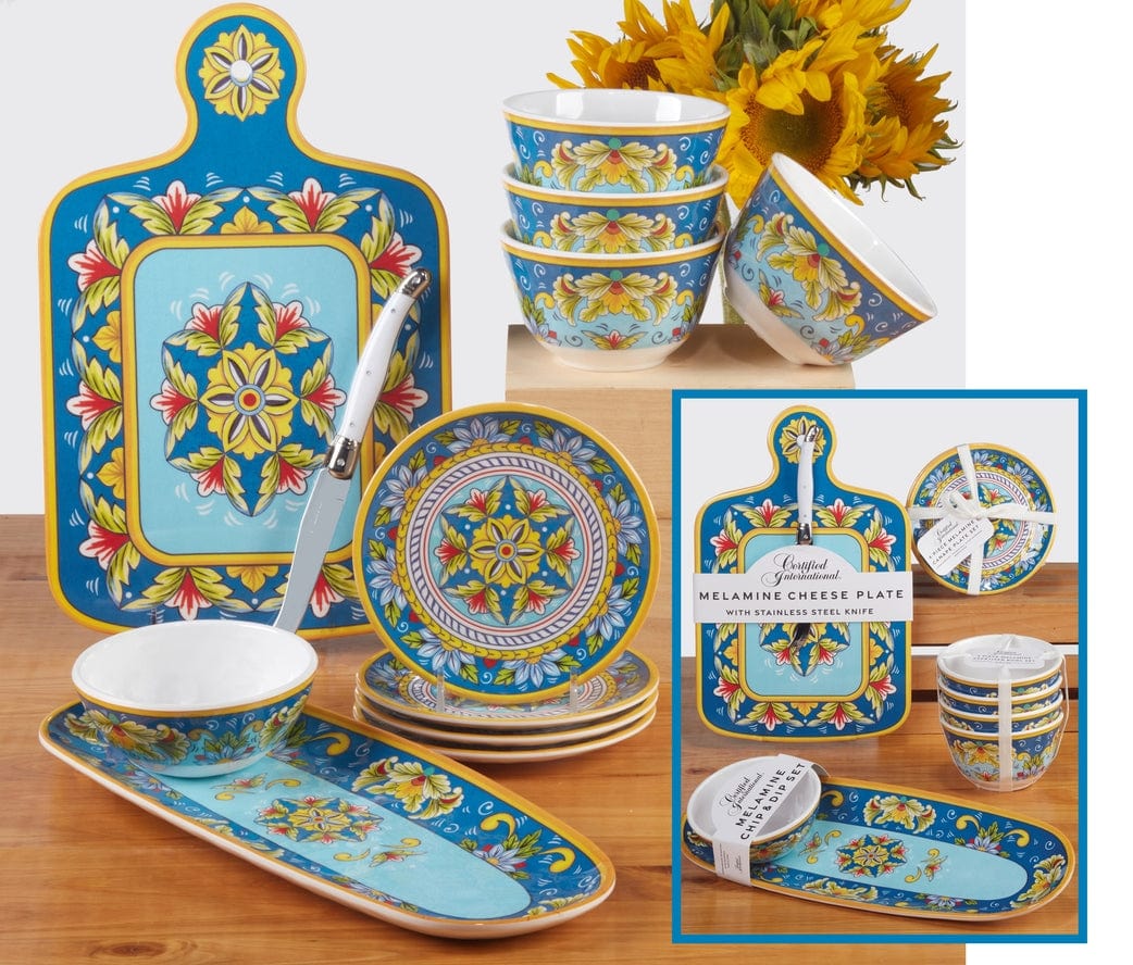 Certified International Certified International Palermo Melamine Gift Oval Tray 15in x 6in Dip Bowl - Little Miss Muffin Children & Home