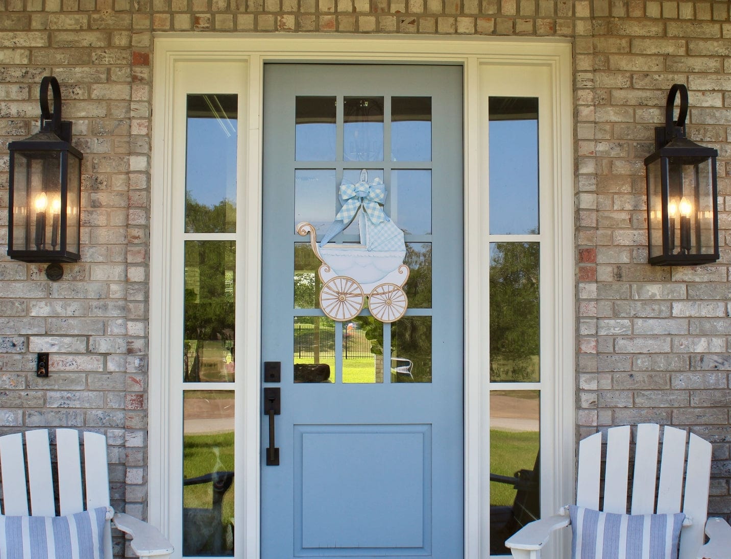 Front Porch Elegance Welcome Baby Door Hanger in It's a Boy Blue - Little Miss Muffin Children & Home
