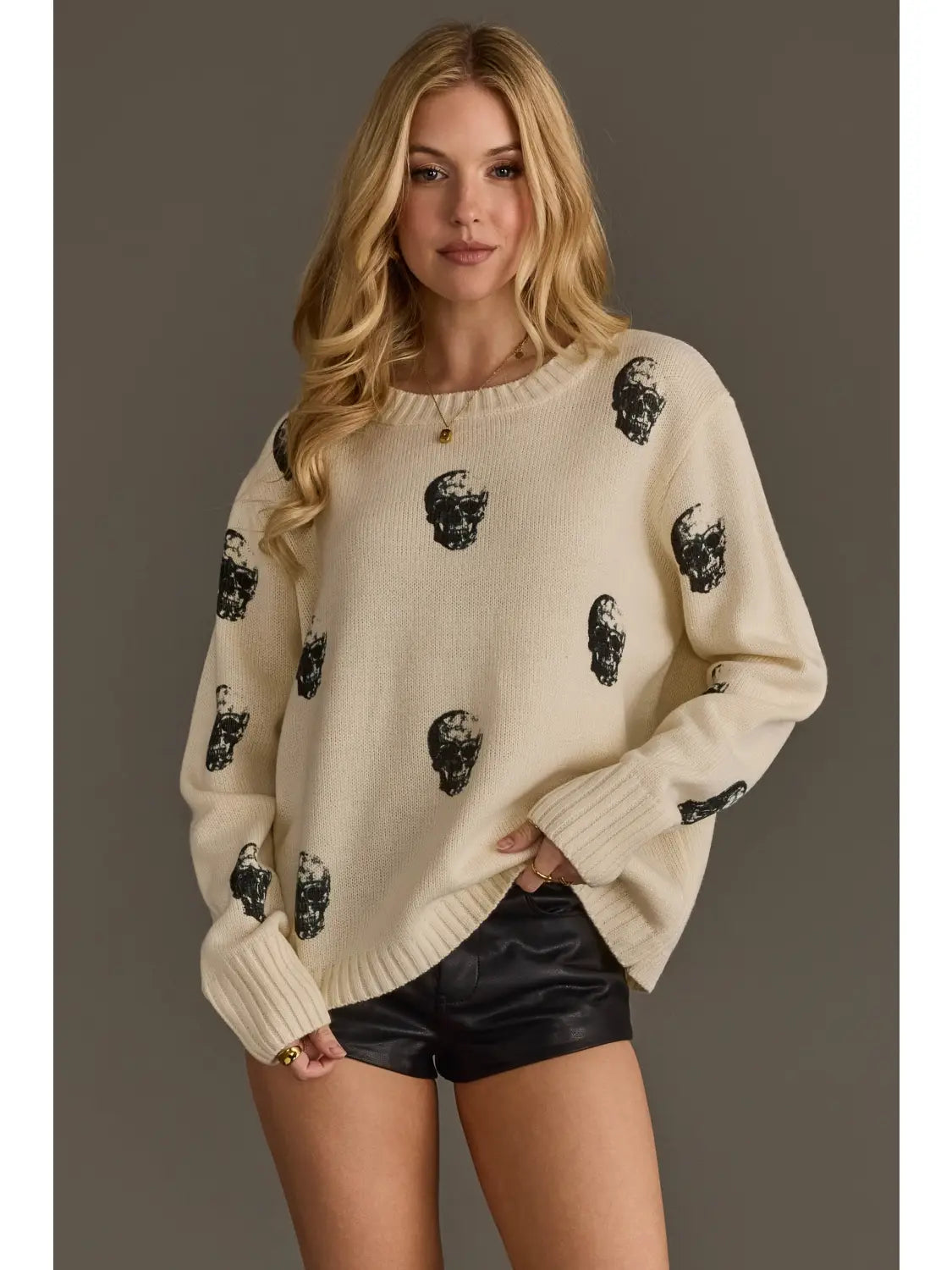 Ivory Skull Sweater