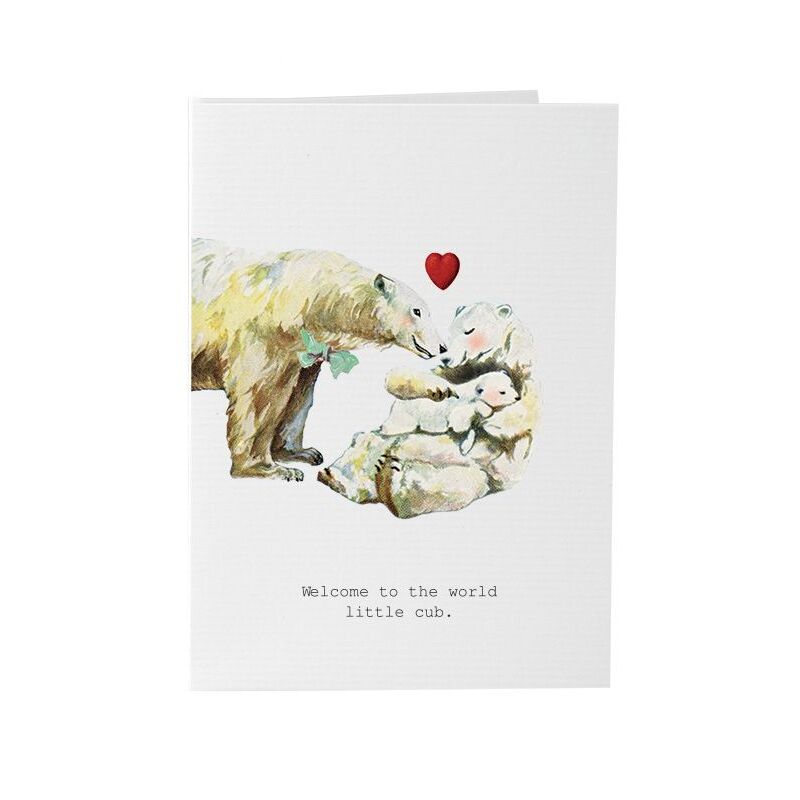 Margot Elena TokyoMilk Card Welcome To the World Little Cub Greeting Card - Little Miss Muffin Children & Home