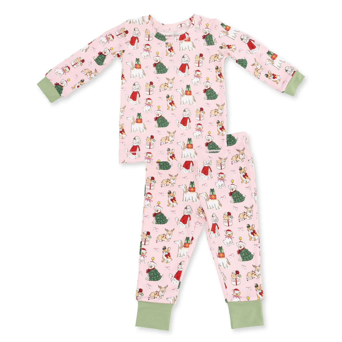 Christmas Dogs Pink Long Sleeve Loungewear Set