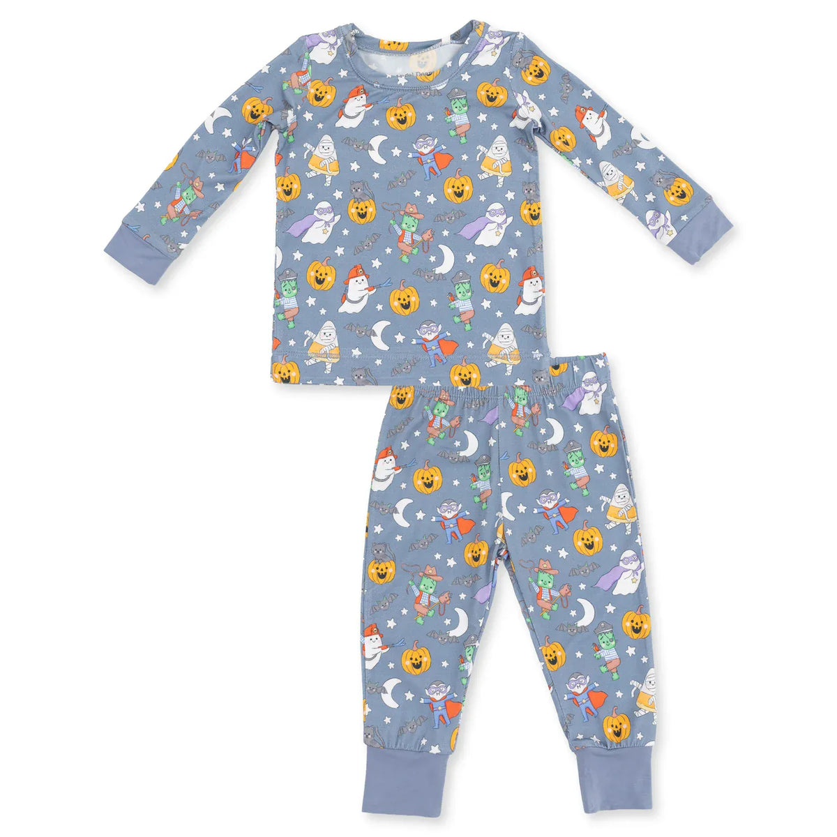 Halloween Monster Dress Up Blue Long Sleeve Loungewear Set