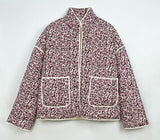 Rosa Clothing Reversible Floral Strip Padded Jacket