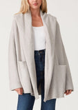 Lovestitch Mid-Length Oversized Long Sleeve Hooded Coatigan,, Heather Grey