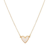 Fashion City Heart Shape Druzy Stone Pendant Necklace, White