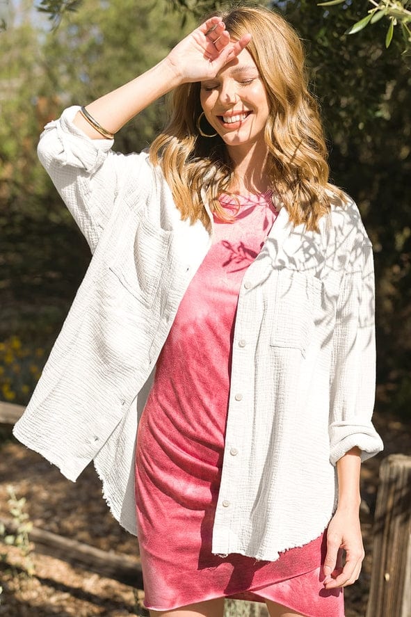 La Miel La Miel Button Down Gauze Shirt - Little Miss Muffin Children & Home