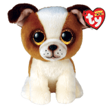 Ty Inc Beanie Boos Bulldog Hugo the Brown & White Dog 6" Plush