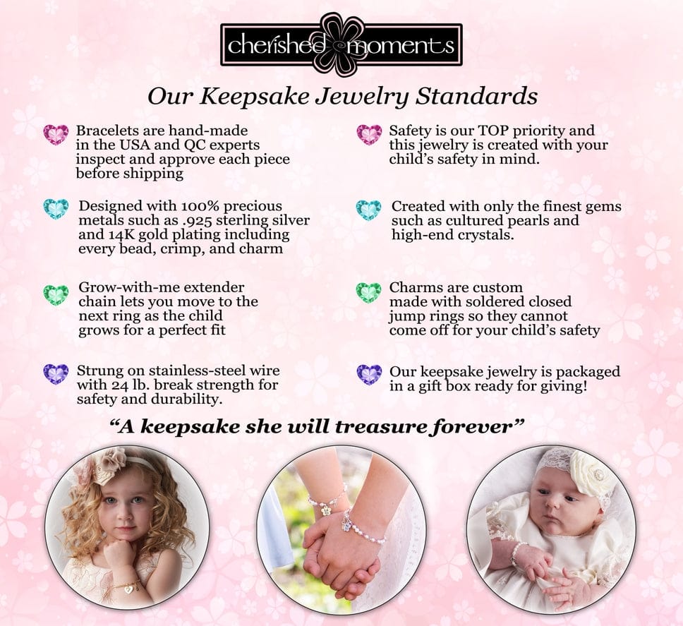 Cherished Moments Cherished Moments 14K Gold-Plated Pink Pearl Bracelet - Little Miss Muffin Children & Home