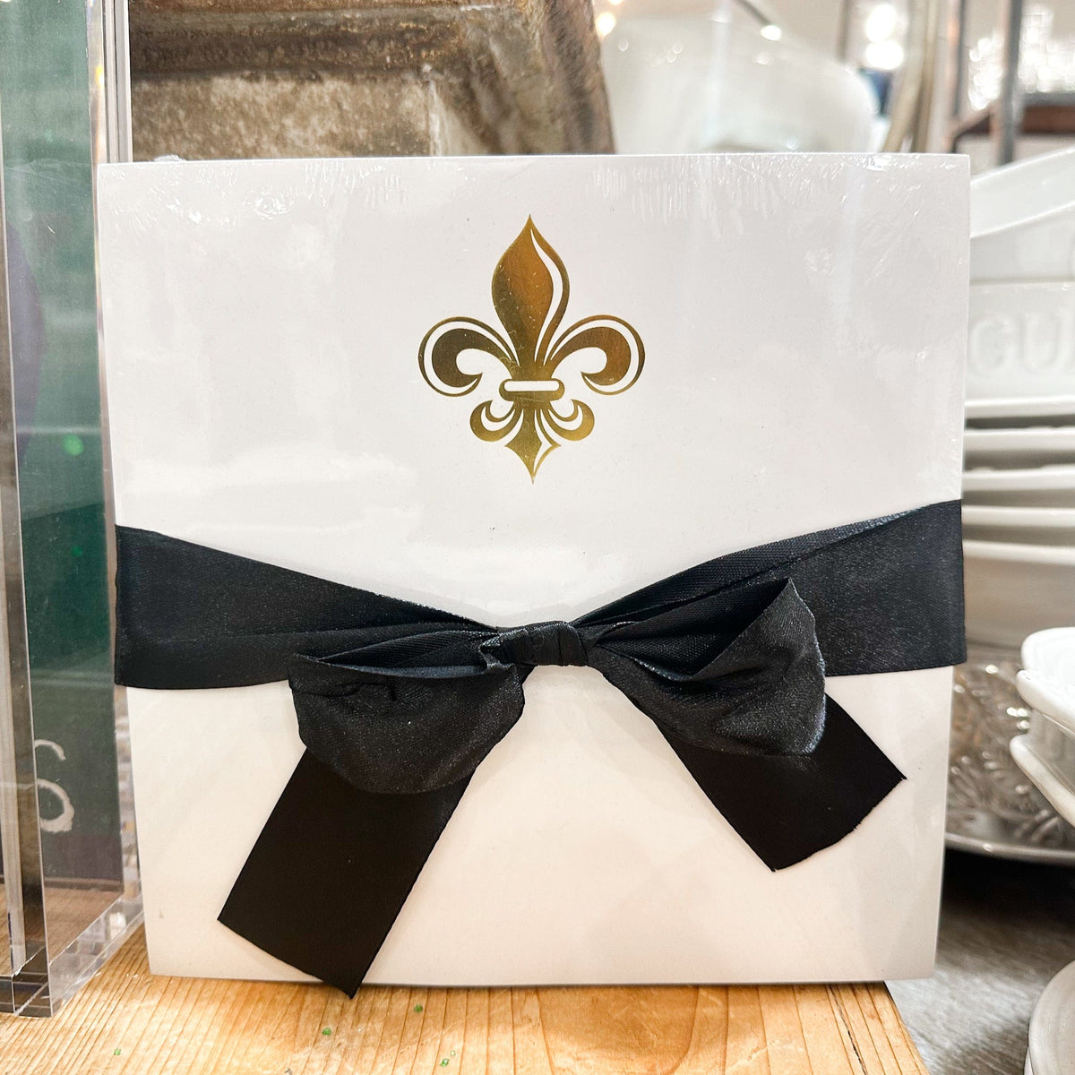 Gold Foil Fleur de Lis Notepad