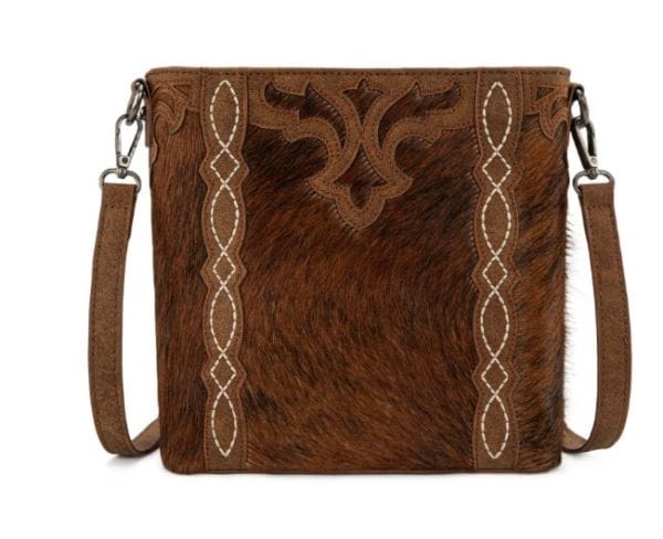 Brown Western Hair-On Cowhide Crossbody
