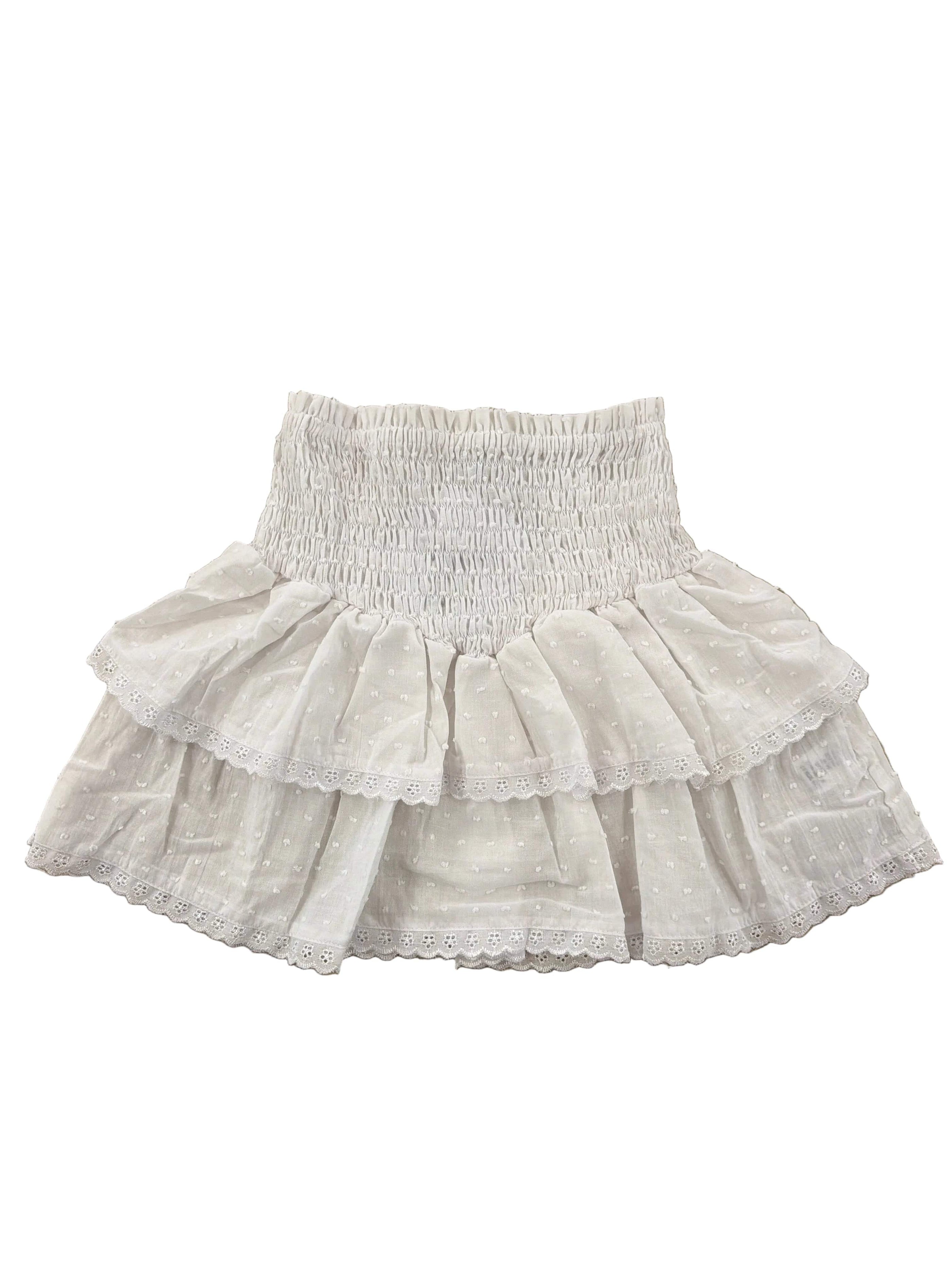 White Swiss Dot Savvy Skirt