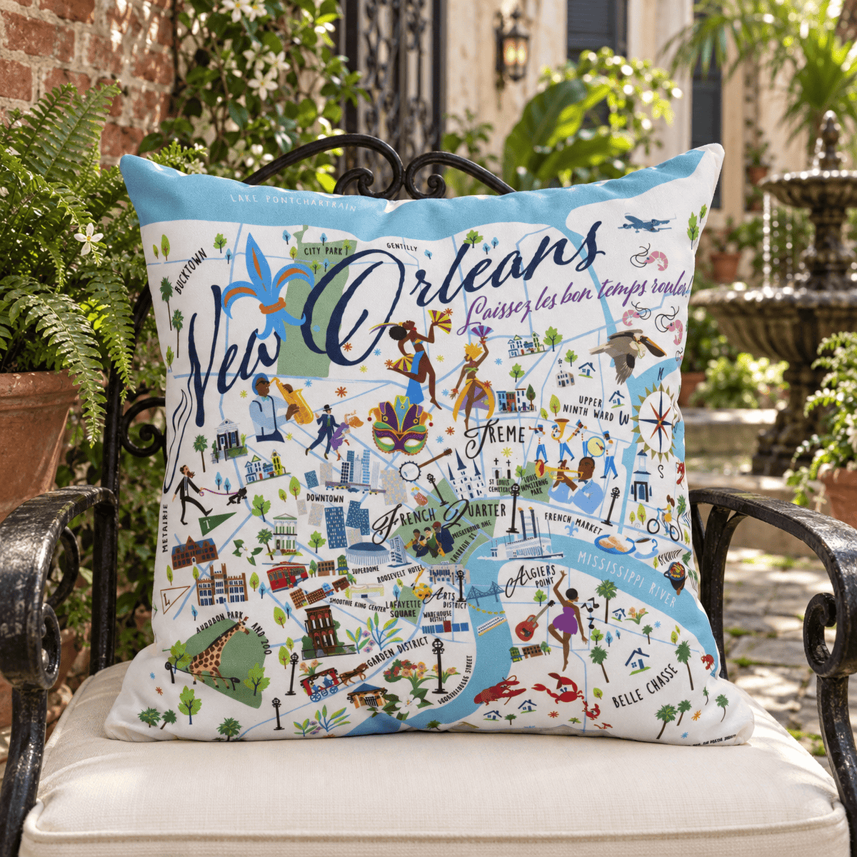 Galleyware New Orleans Square Pillow