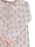 Lulu Bebe Pink Ballet Pima Long Sleeve Pantset PJ's