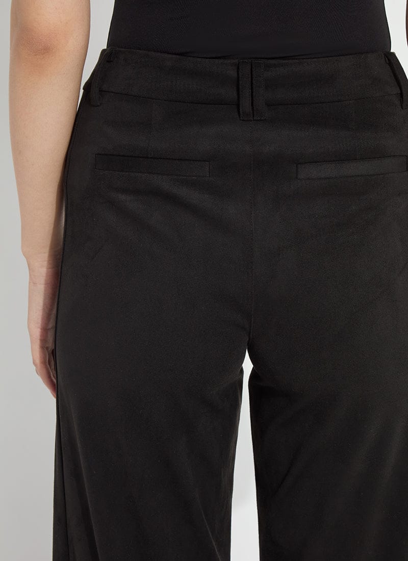 Vionette Vegan Suede Wide Leg Trouser in Black