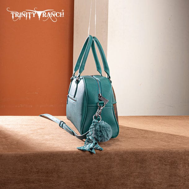 Turquois Geniune Cowhide Satchel/Crossbody