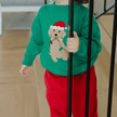 Christmas Lab Crew neck Sweater in Kelly Green