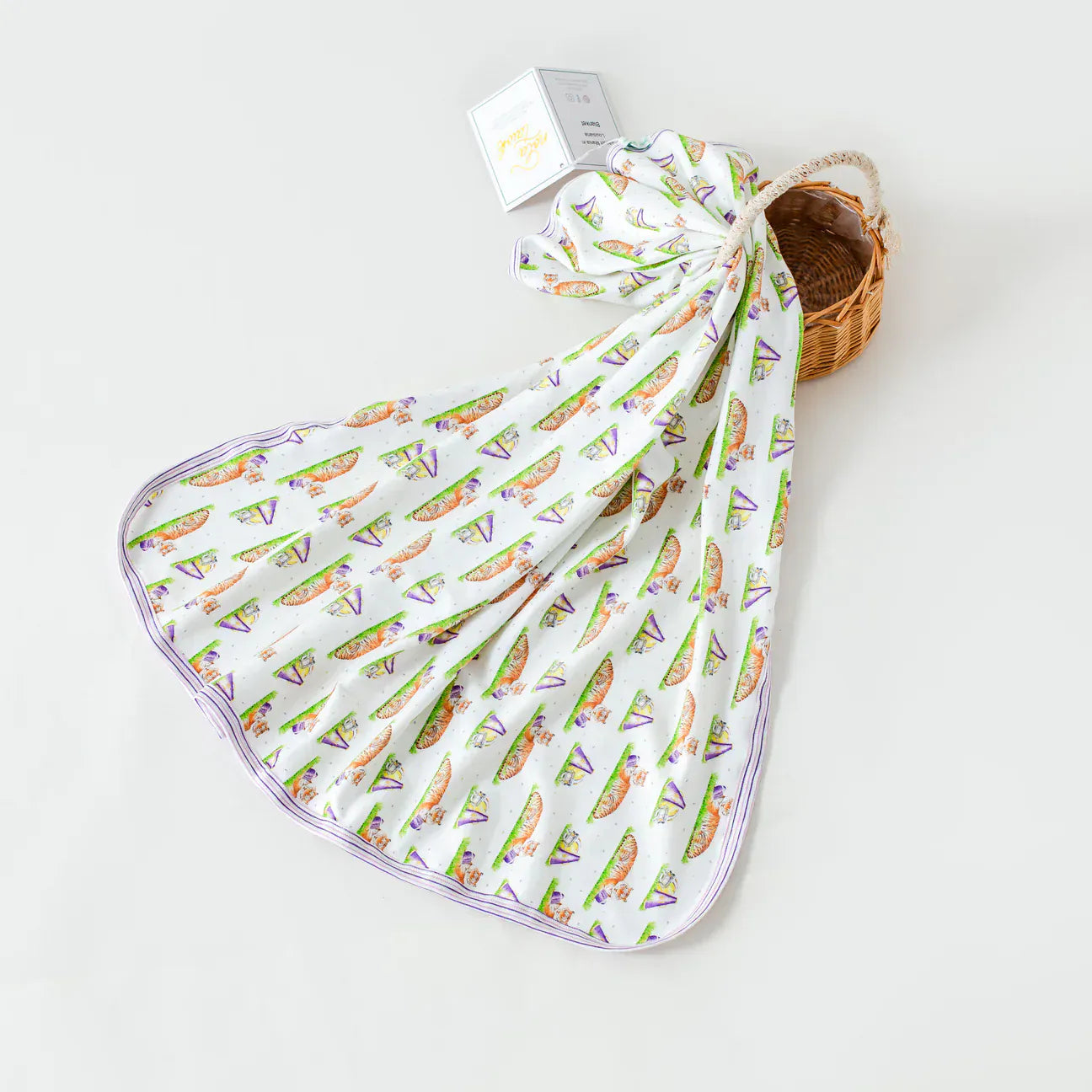 Mascot Mania in Louisiana Organic Muslin Swaddle Blanket