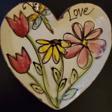 Heartfelt Traditions Small Heart Plate, AW Dragonfly Flowers Love