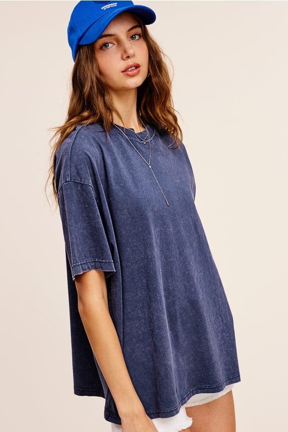 La Miel La Miel Mineral Washed Short Sleeve Oversized Top - Little Miss Muffin Children & Home