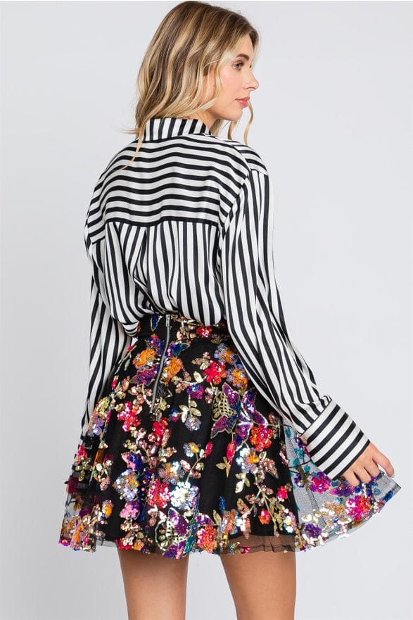 GeeGee Clothing GeeGee Clothing Floral Sequin Mesh Skirt - Little Miss Muffin Children & Home