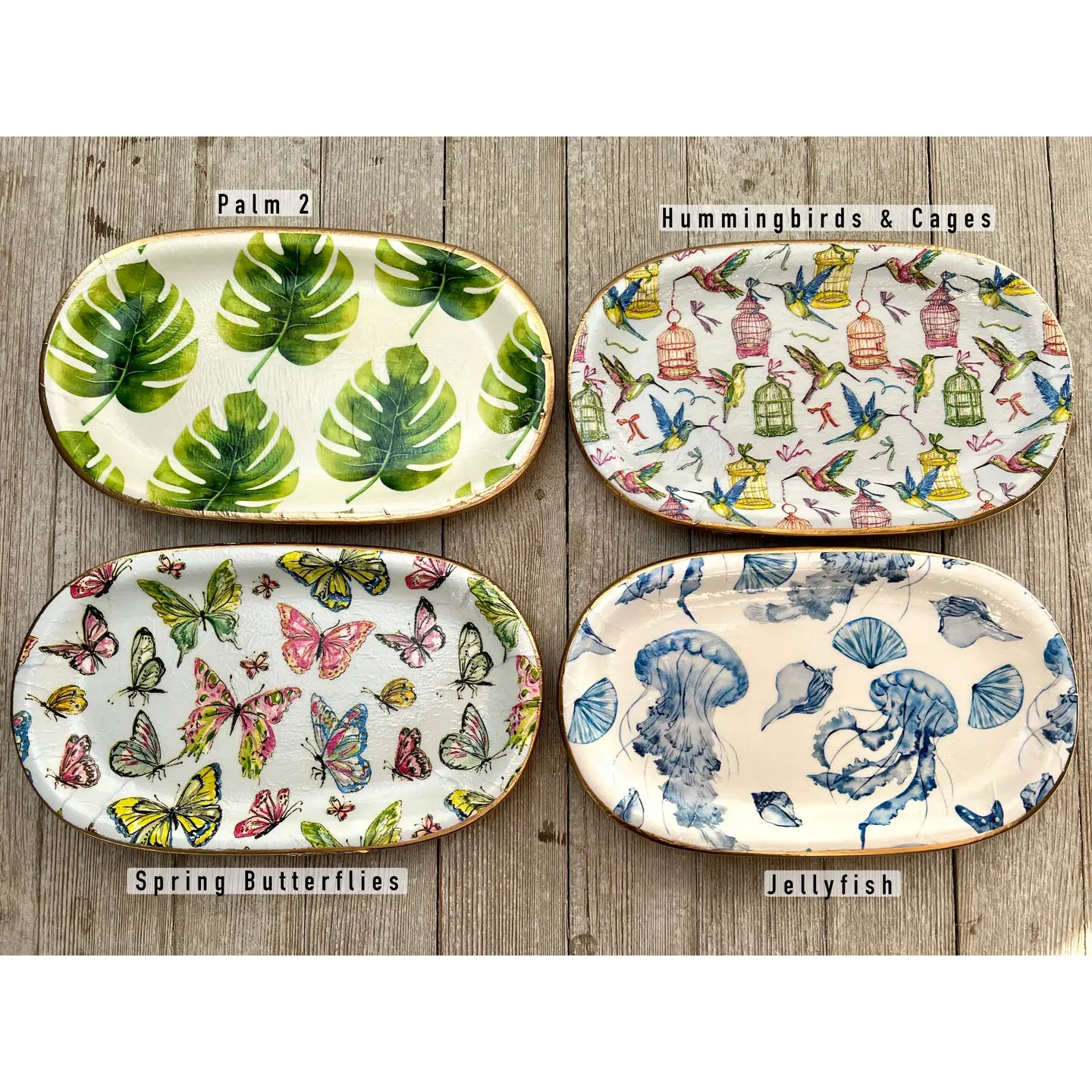 Palm 2 Large Ceramic Jewelry Tray