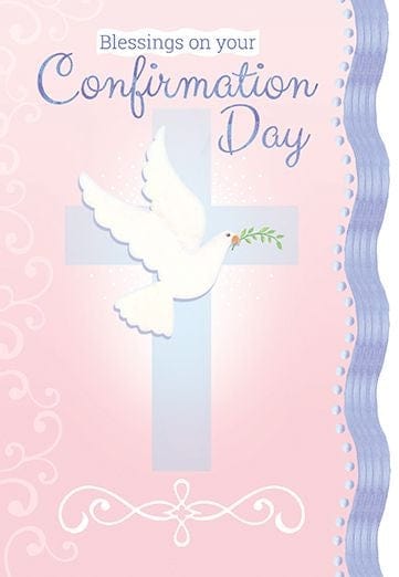 For Arts Sake For Arts Sake Dove and Cross Pink Background Confirmation Girl - Little Miss Muffin Children & Home